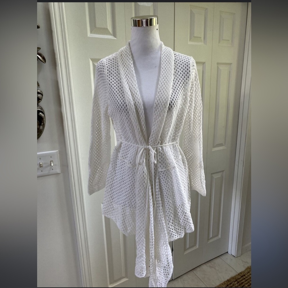 White Crochet Cardigan - United States Sweaters
